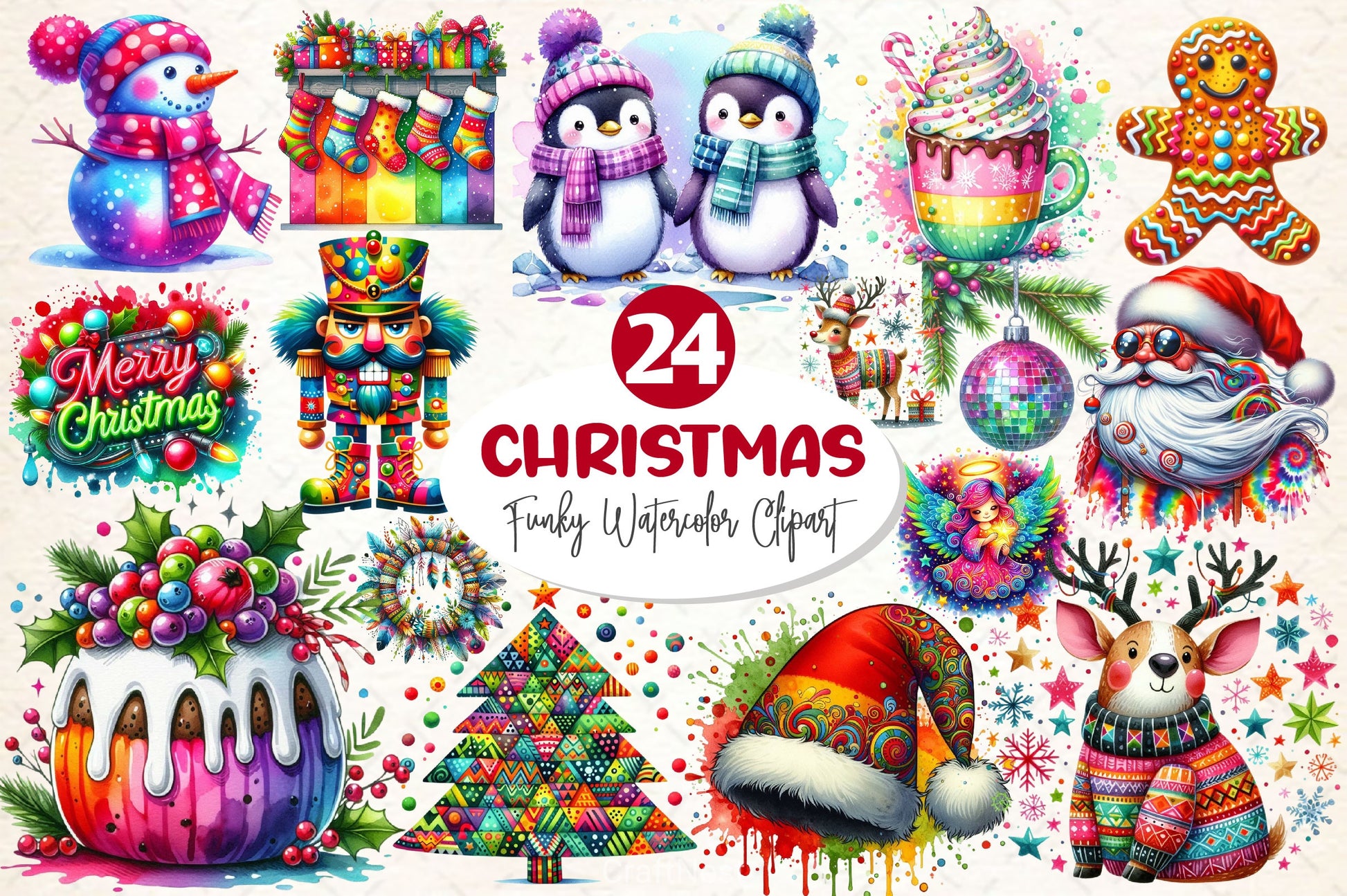 Funky Christmas Clipart Bundle 2 - CraftNest - Digital Crafting and Art