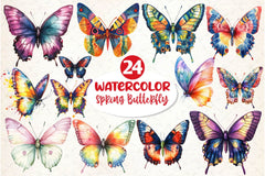 Colorful Spring Butterfly Clipart Bundle - CraftNest - Digital Crafting and Art