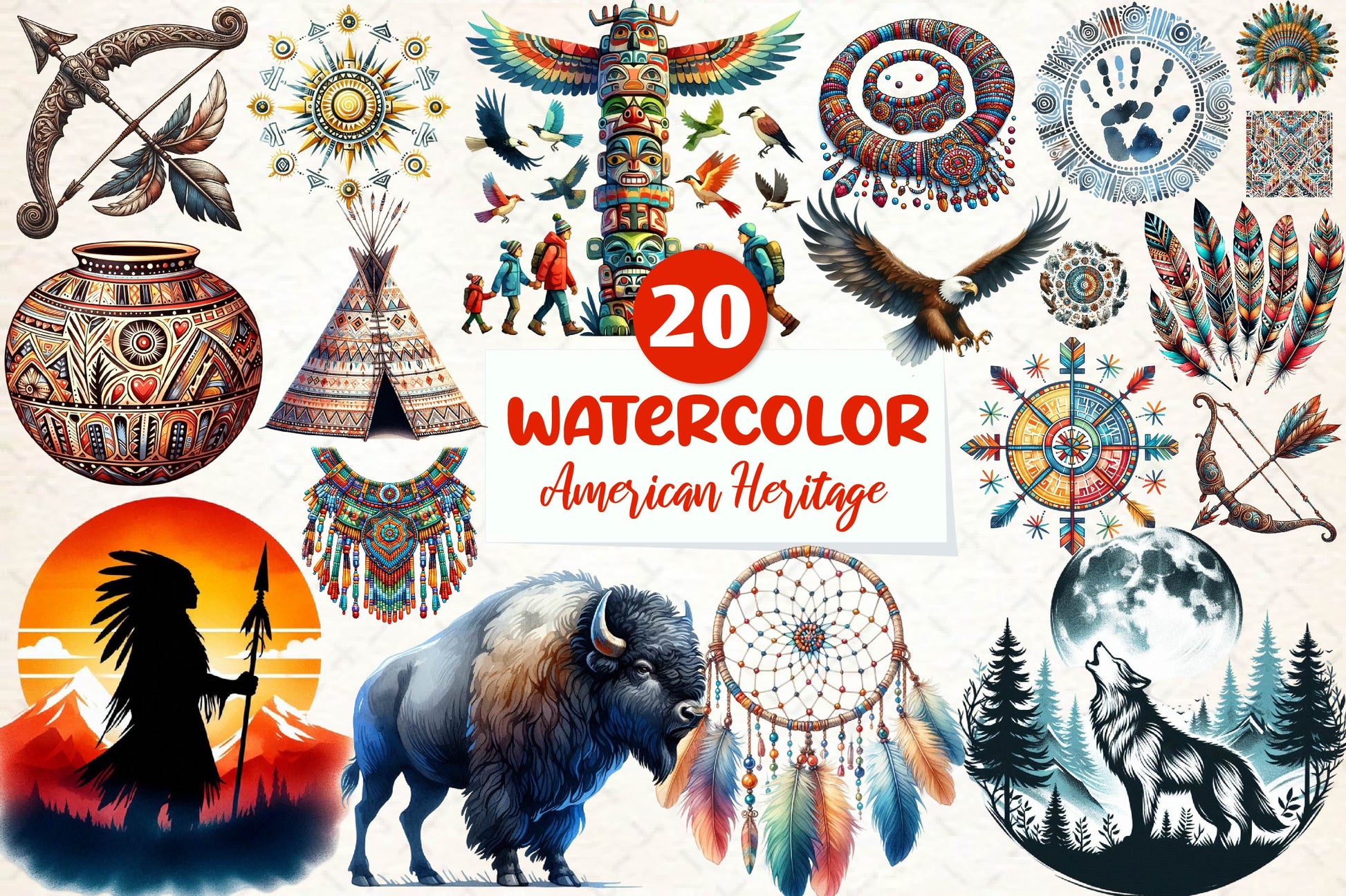 Native American Heritage Clipart Bundle - CraftNest - Digital Crafting and Art