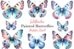 Painted Butterflies Clipart Bundle - CraftNest - Digital Crafting and Art