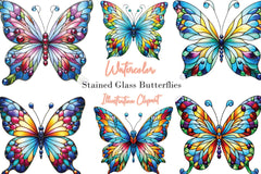 Stained Glass Butterflies Clipart Bundle - CraftNest - Digital Crafting and Art