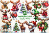 Quirky Christmas Moose Clipart Bundle