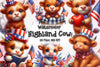 Patriotic Highland Cow Clipart Bundle 1