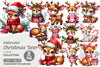 Christmas Cute Deer Clipart Bundle