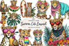 Summer Cute Leopard Clipart Bundle
