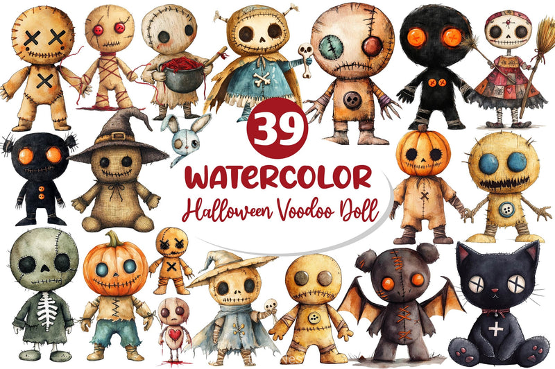 Halloween Voodoo Doll Clipart Bundle 2 - CraftNest - Digital Crafting and Art