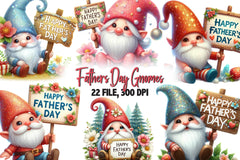 Happy Fathers Day Gnomes Clipart Bundle - CraftNest - Digital Crafting and Art
