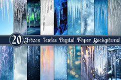 Frozen Icicles Digital Paper - CraftNest - Digital Crafting and Art