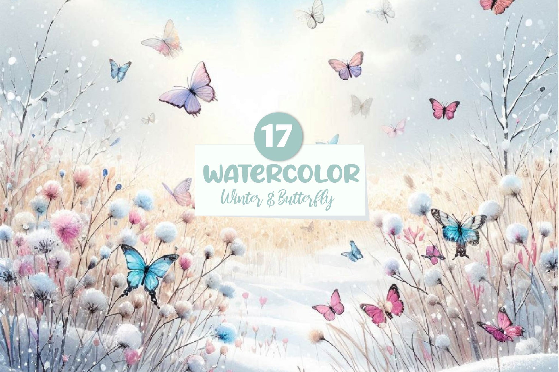 Winter & Butterfly Clipart Bundle - CraftNest - Digital Crafting and Art