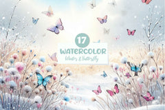 Winter & Butterfly Clipart Bundle - CraftNest - Digital Crafting and Art