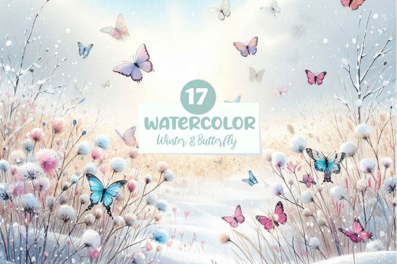 Winter & Butterfly Clipart Bundle - CraftNest - Digital Crafting and Art