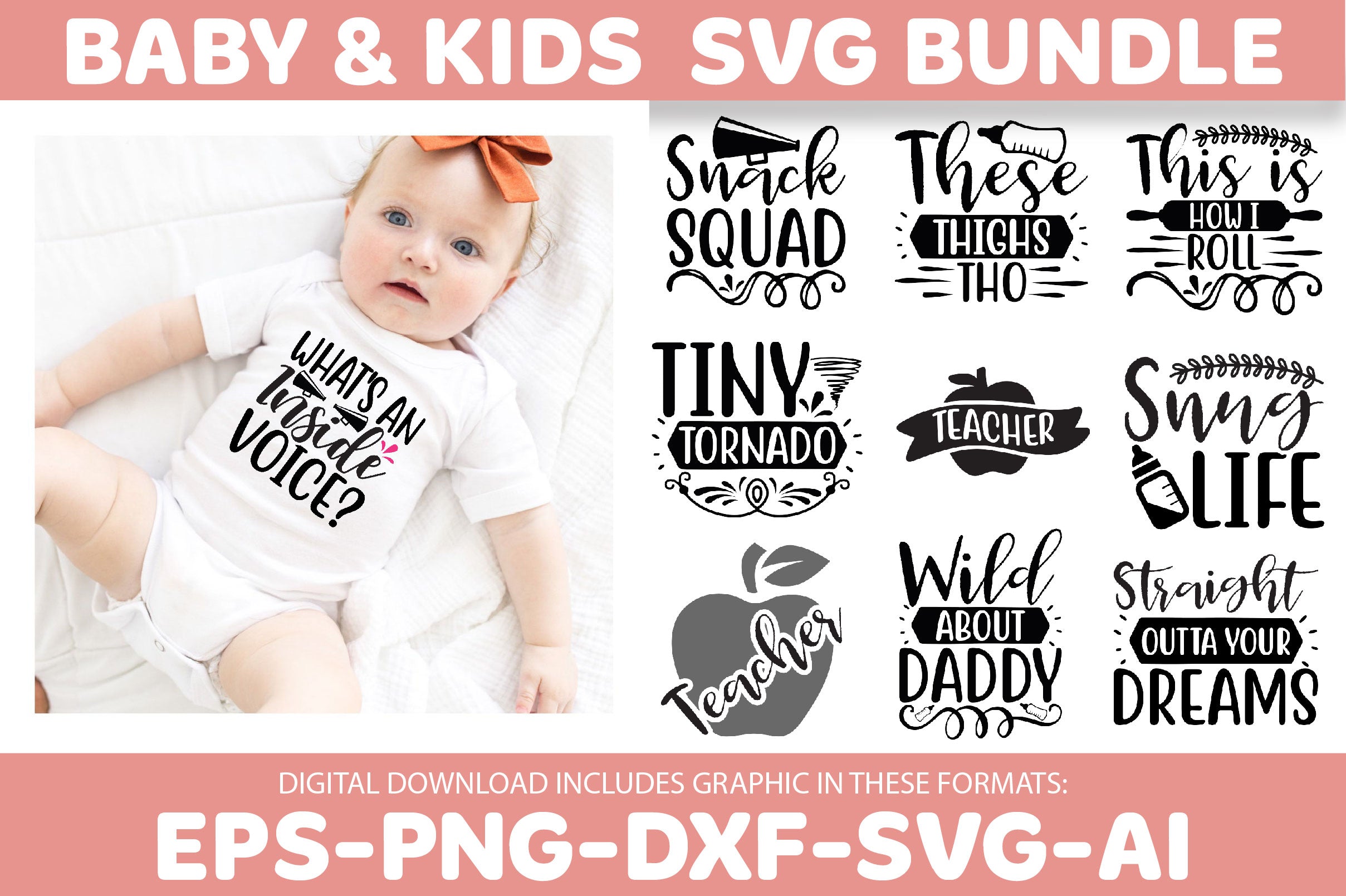 Kids & Baby SVG Bundle 1 - CraftNest - Digital Crafting and Art