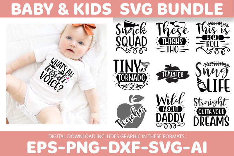 Kids & Baby SVG Bundle 1 - CraftNest - Digital Crafting and Art