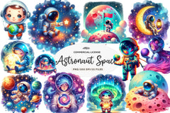 Astronaut Space Clipart Bundle 1 - CraftNest - Digital Crafting and Art