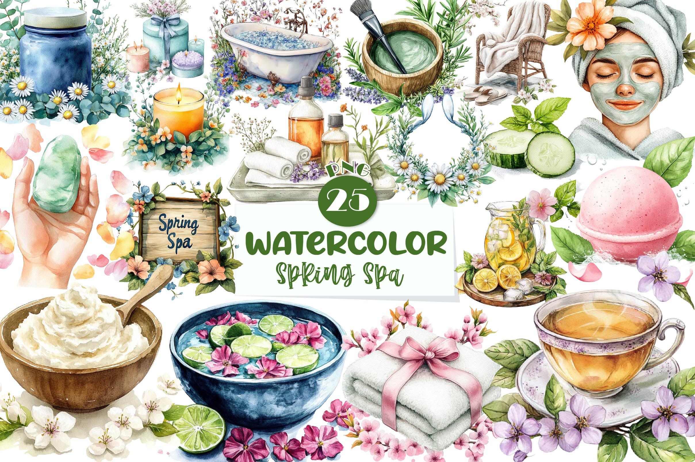 Spring Spa Day Clipart Bundle