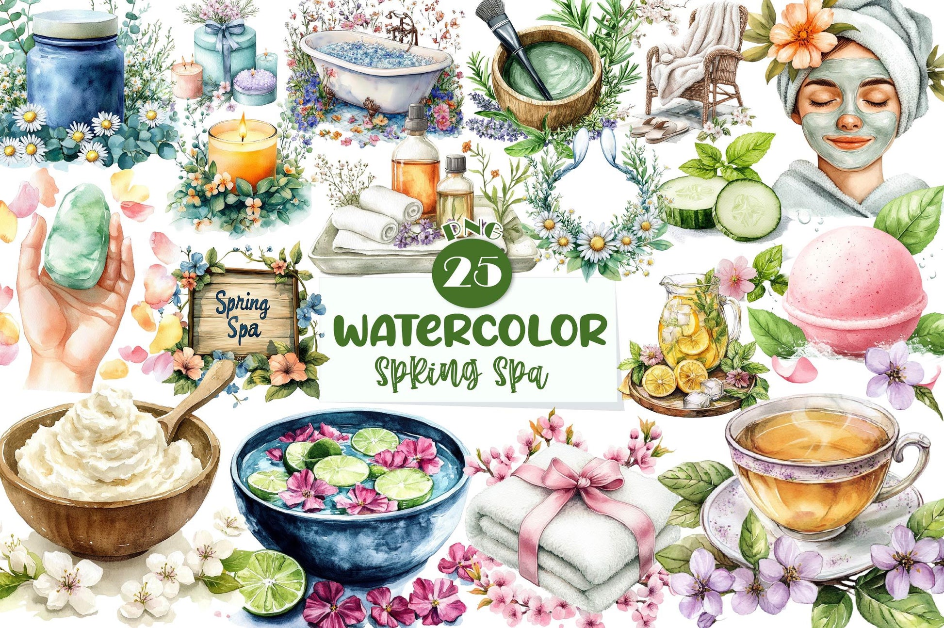 Spring Spa Day Clipart Bundle - CraftNest - Digital Crafting and Art