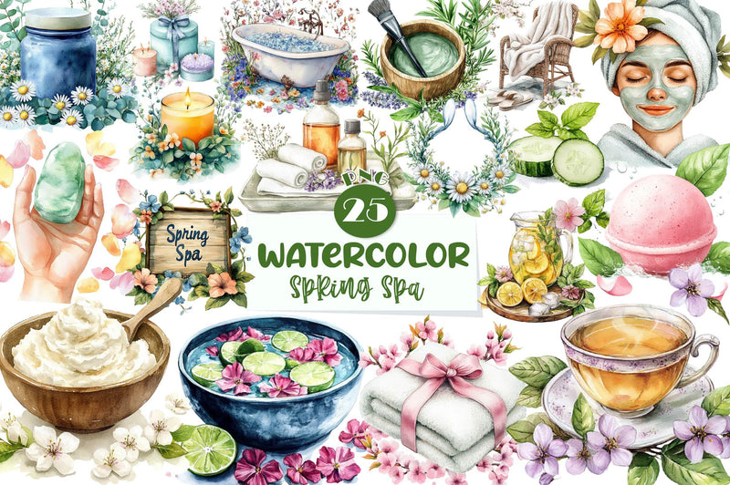 Spring Spa Day Clipart Bundle - CraftNest - Digital Crafting and Art