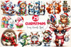 Funny Christmas Animals Clipart Bundle 4