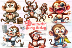 Quirky Monkey Clipart Bundle - CraftNest - Digital Crafting and Art