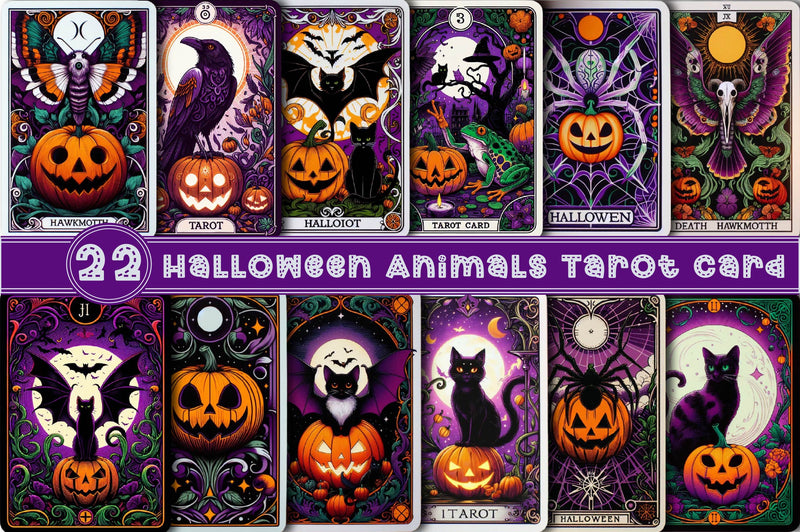 Halloween Animals Tarot Card Clipart Bundle - CraftNest - Digital Crafting and Art
