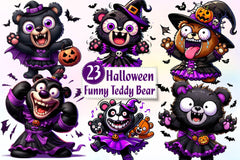 Halloween Halloween Teddy Bear Clipart Bundle - CraftNest - Digital Crafting and Art