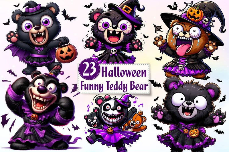 Halloween Halloween Teddy Bear Clipart Bundle - CraftNest - Digital Crafting and Art