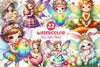 Cute Fairy Easter Clipart Bundle
