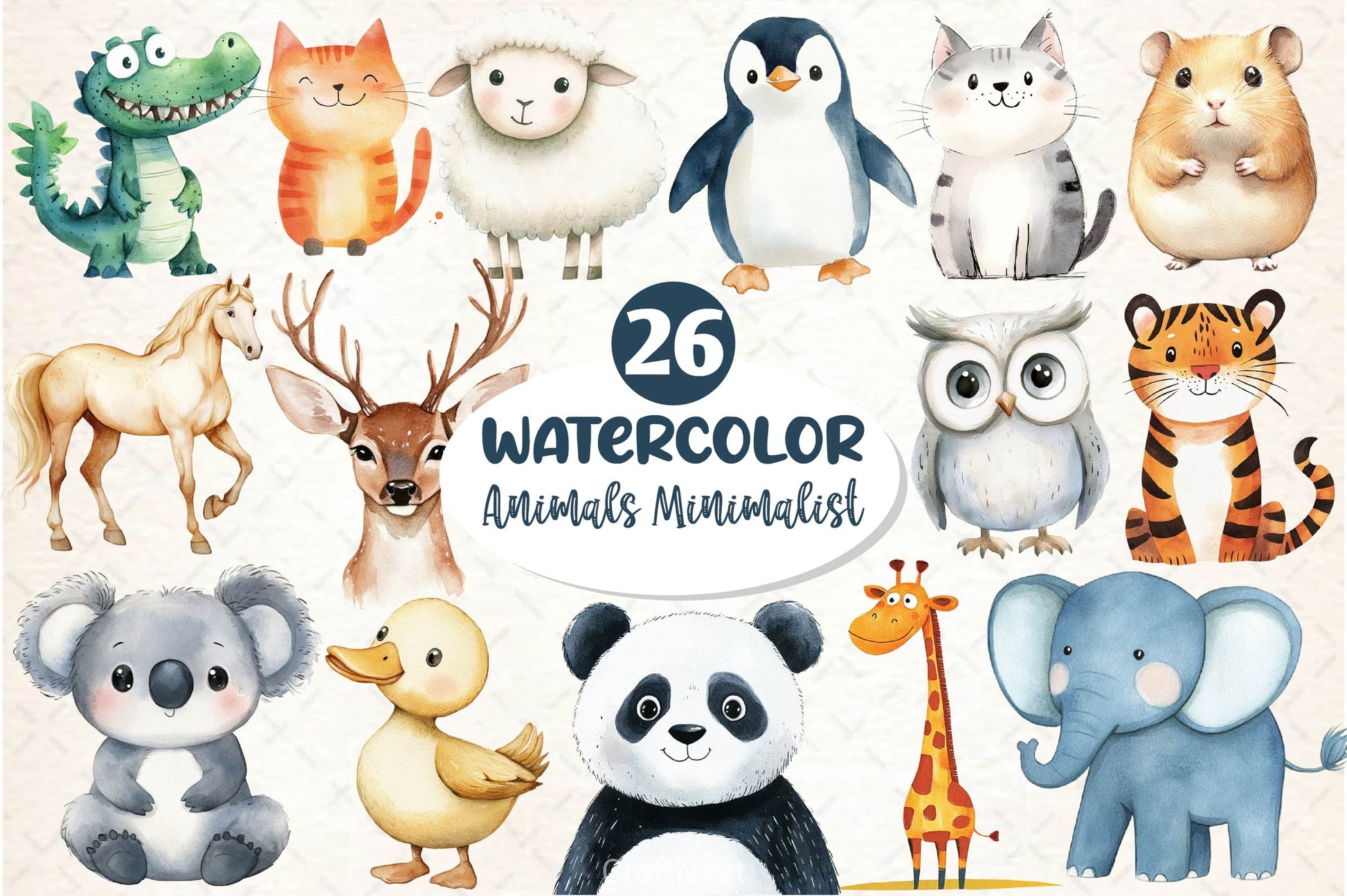 Animals Minimalist Cartoon Clipart Bundle 4 - CraftNest - Digital Crafting and Art