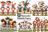 Cute Farm Animals Fence Clipart Bundle