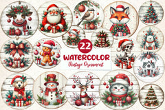 Vintage Christmas Ornaments Clipart Bundle - CraftNest - Digital Crafting and Art