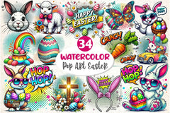 Pop Art Easter Clipart Bundle - CraftNest - Digital Crafting and Art