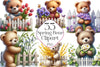 Cute Spring Bear Clipart Bundle