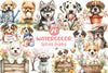 Cute Spring Puppy Clipart Bundle