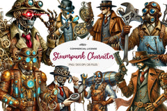 Steampunk Character Clipart Bundle - CraftNest - Digital Crafting and Art