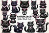 Gothic Black Cat Clipart Bundle