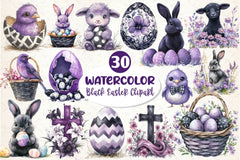 Black And White Easter Clipart Bundle - CraftNest - Digital Crafting and Art
