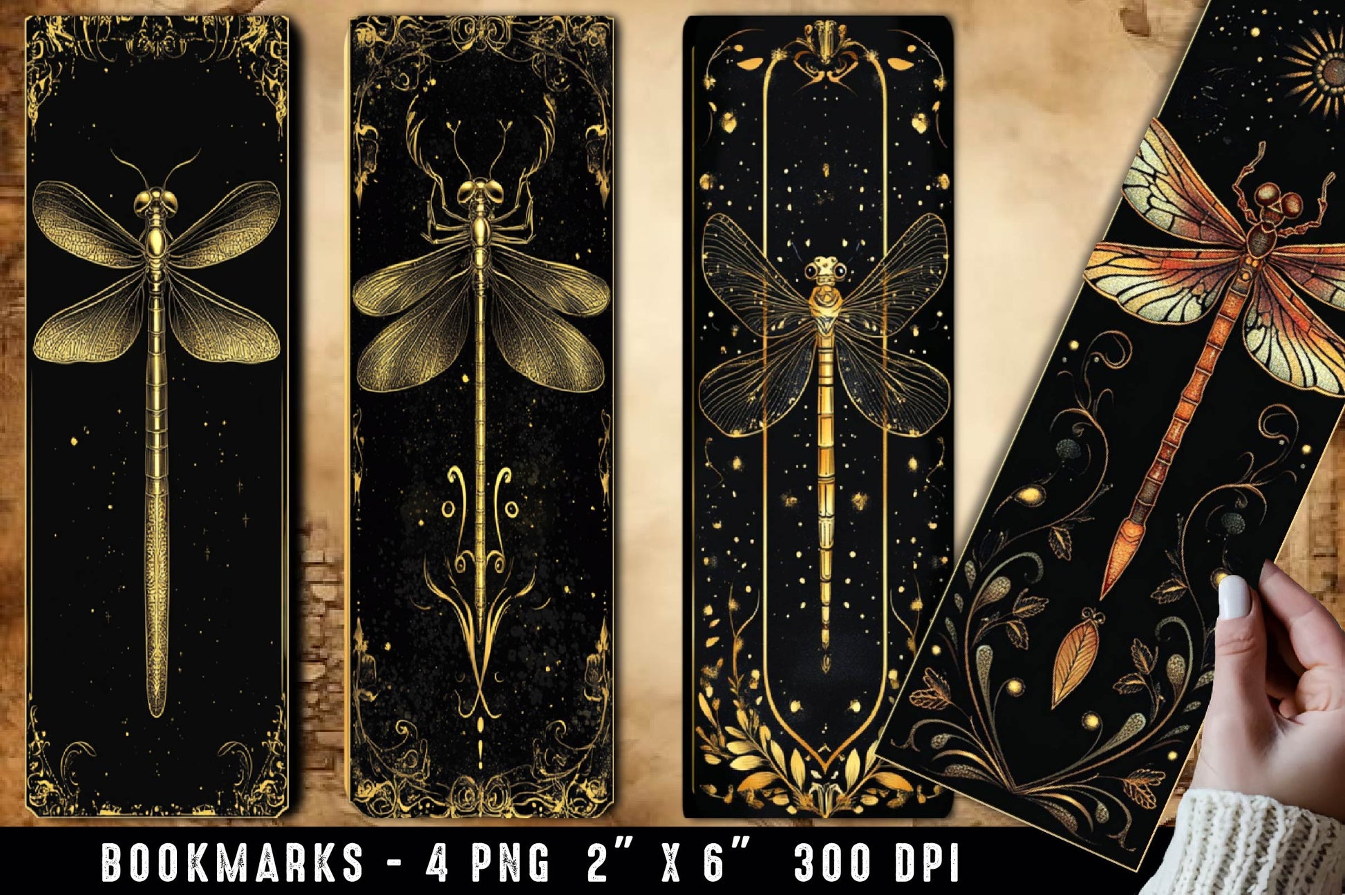 Dragonfly Bookmark Magic Dragonflies 1 - CraftNest - Digital Crafting and Art