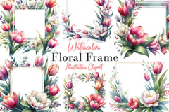 Floral Frame Clipart Bundle - CraftNest - Digital Crafting and Art