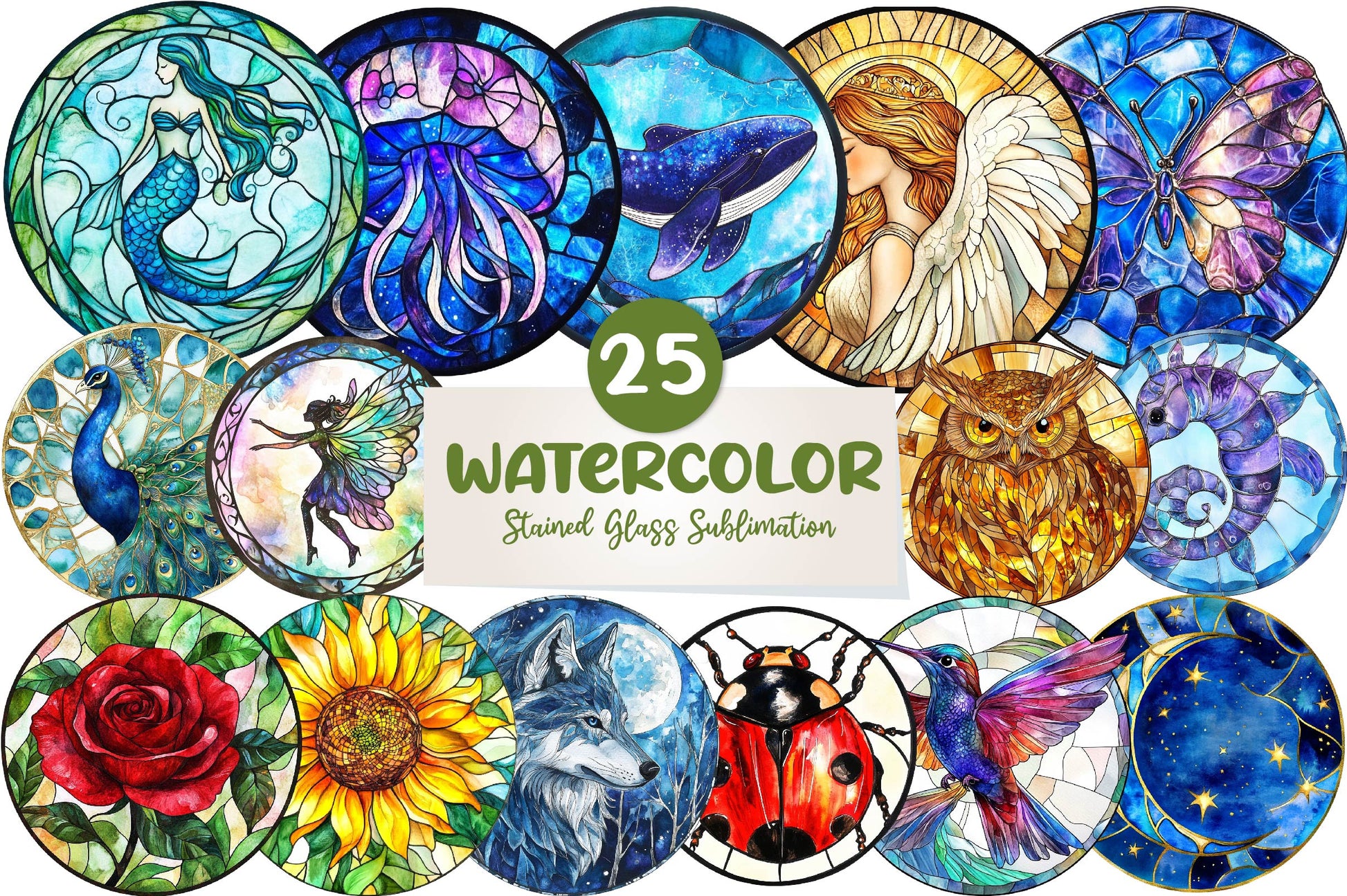 Stained Glass Clipart Bundle - CraftNest - Digital Crafting and Art