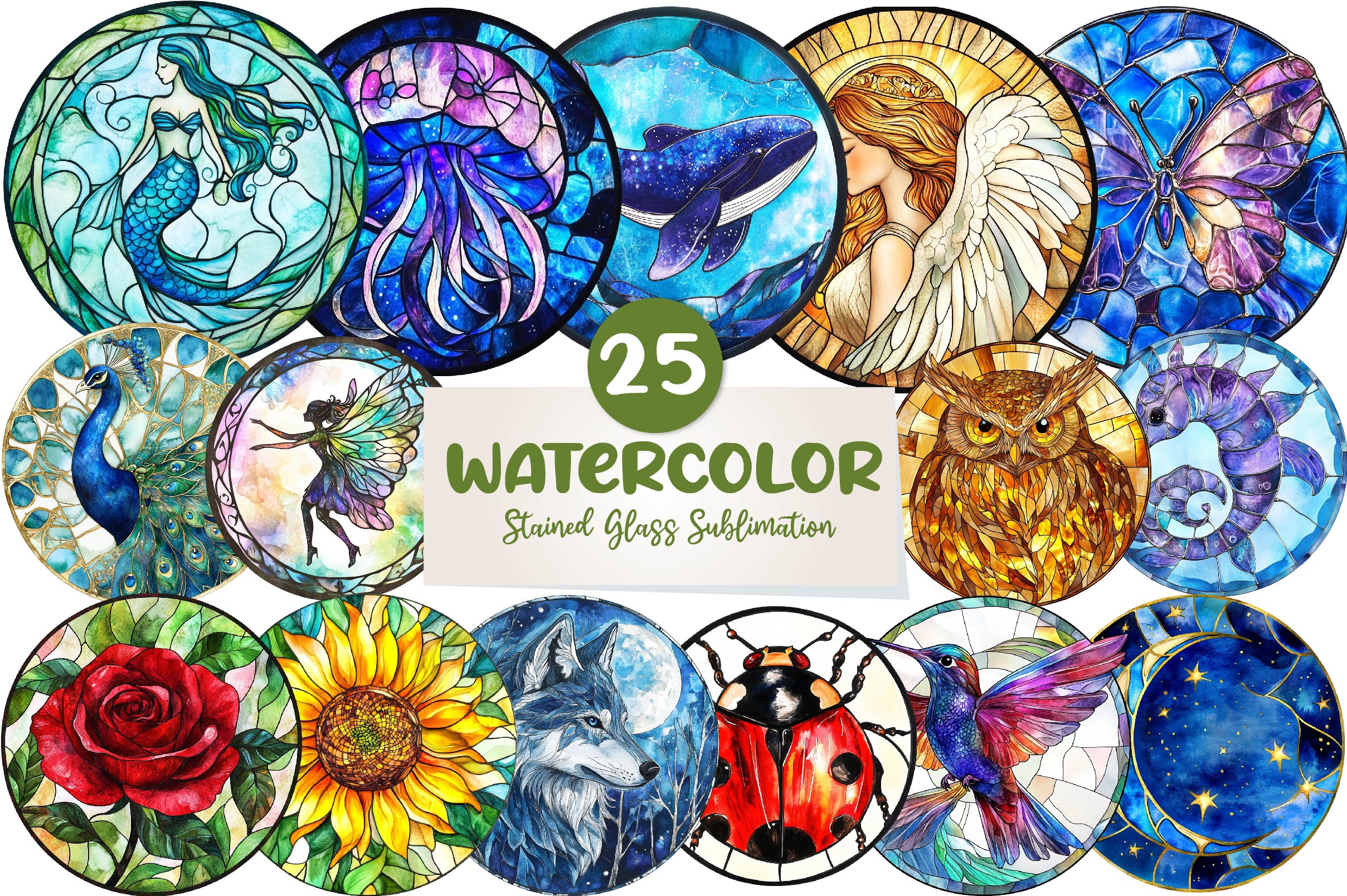 Stained Glass Clipart Bundle - CraftNest - Digital Crafting and Art