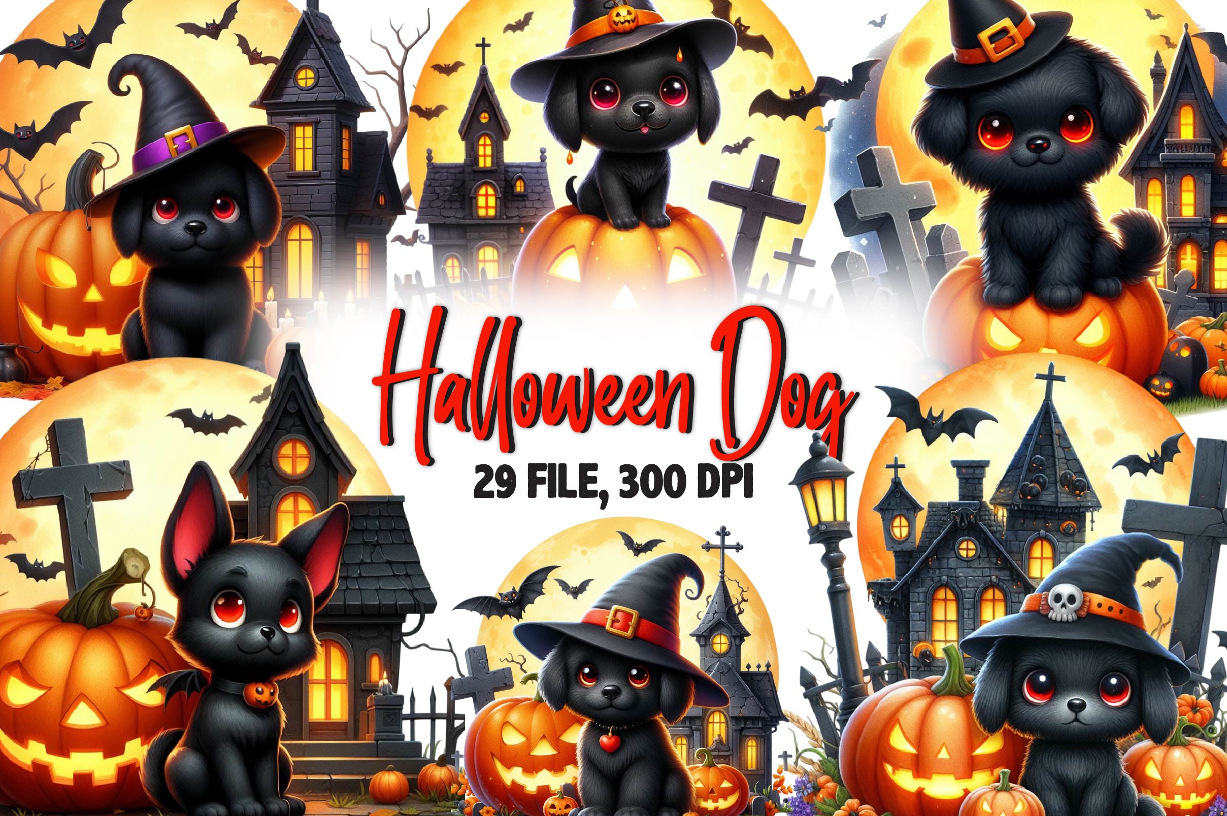 Halloween Dog Clipart Bundle - CraftNest - Digital Crafting and Art