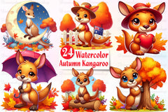 Autumn Kangaroo Clipart Bundle - CraftNest - Digital Crafting and Art
