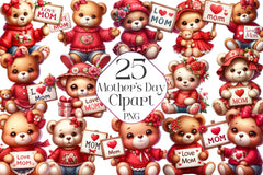 Mothers Day Bear Love Mum Clipart Bundle - CraftNest - Digital Crafting and Art