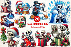 Funny Christmas Skeleton Clipart Bundle - CraftNest - Digital Crafting and Art