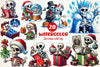 Funny Christmas Skeleton Clipart Bundle