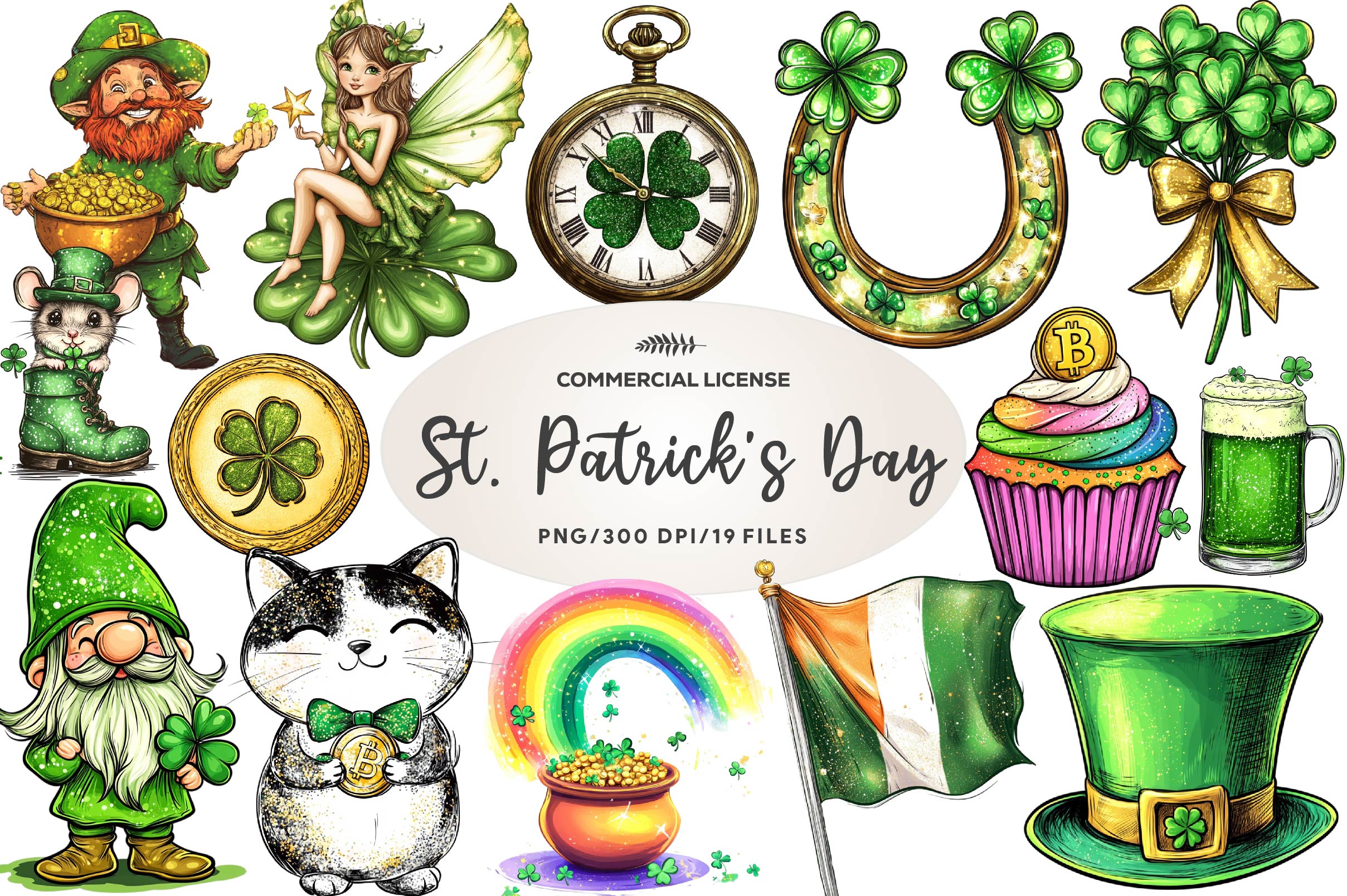 St Patricks Day Clipart Bundle 3 - CraftNest - Digital Crafting and Art