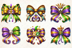 Mardi Gras Bow Clipart Bundle - CraftNest - Digital Crafting and Art