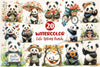 Cute Spring Panda Clipart Bundle