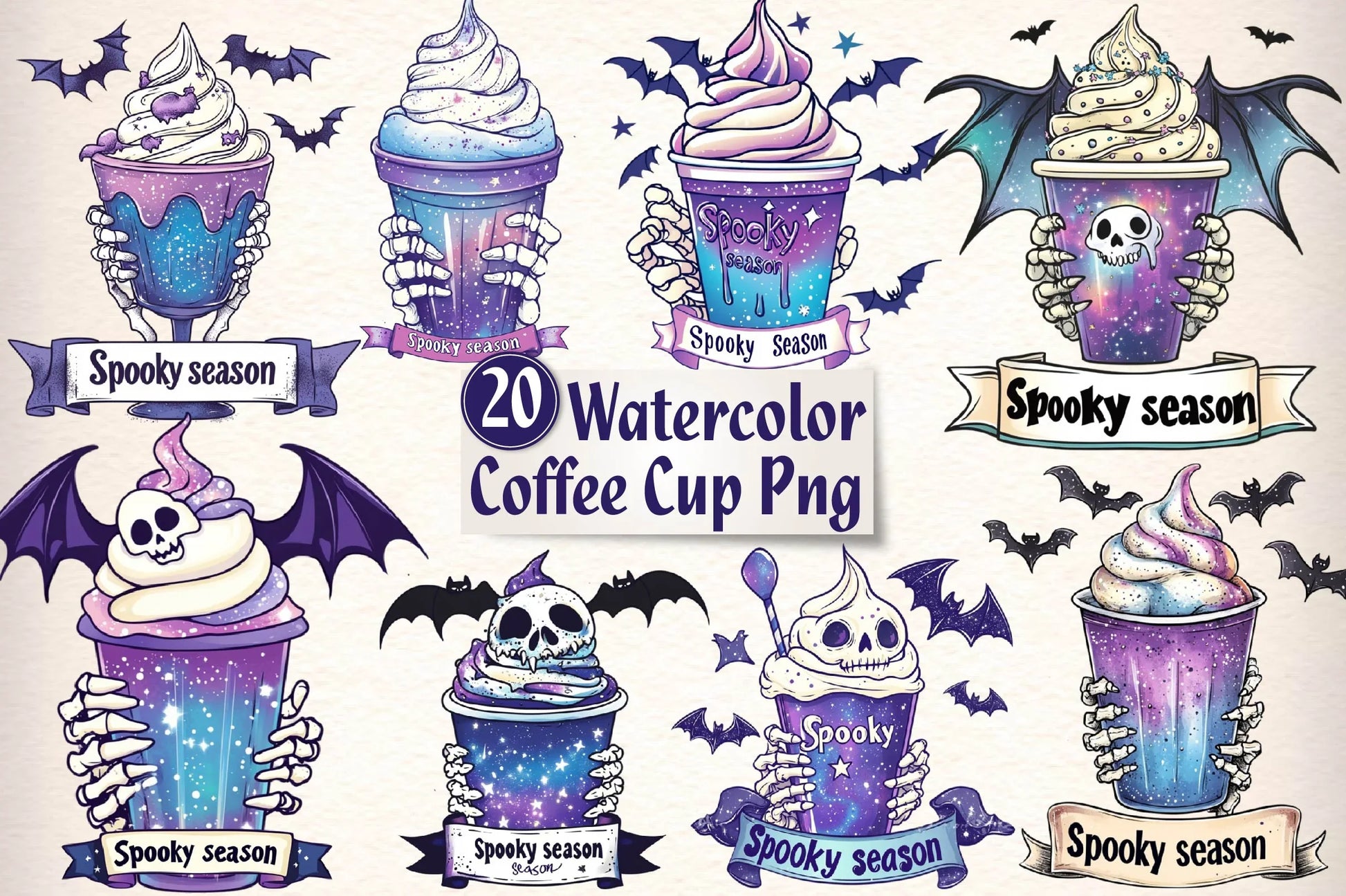 Halloween Coffee Cup Clipart Bundle - CraftNest - Digital Crafting and Art