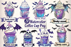 Halloween Coffee Cup Clipart Bundle - CraftNest - Digital Crafting and Art